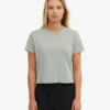 Camiseta corta y holgada orgánica - Azul acero