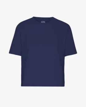 Camiseta corta y holgada orgánica - Azul marino
