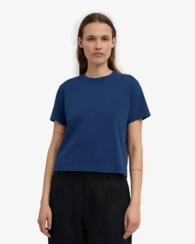 Camiseta corta y holgada orgánica – Azul marino