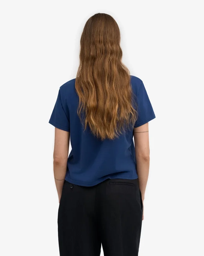 Camiseta corta y holgada orgánica - Azul marino
