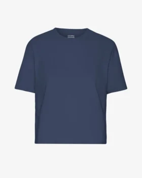 Camiseta corta y holgada orgánica - Azul petróleo