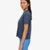 Camiseta corta y holgada orgánica - Azul petróleo