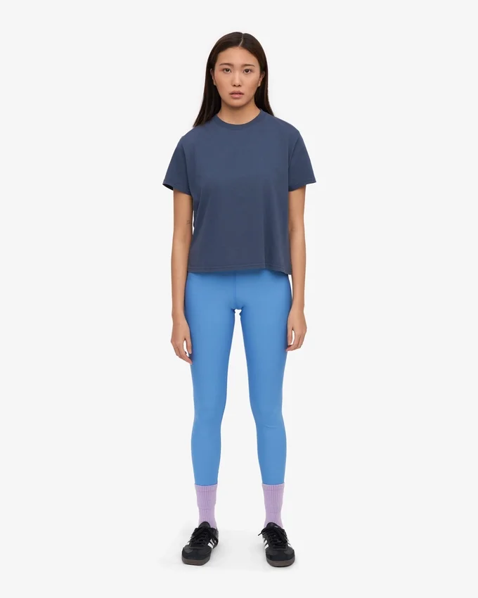 Camiseta corta y holgada orgánica - Azul petróleo