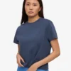 Camiseta corta y holgada orgánica - Azul petróleo