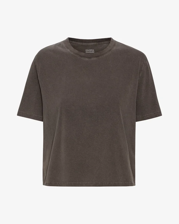 Camiseta corta y holgada orgánica - Barro descolorido