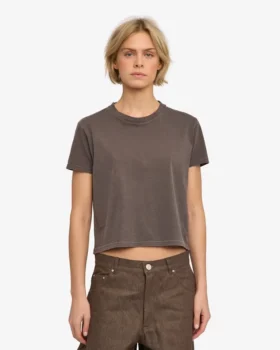Camiseta corta y holgada orgánica – Barro descolorido