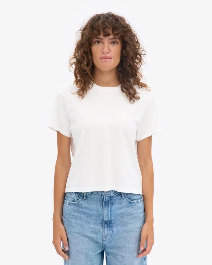 Camiseta corta y holgada orgánica - Blanco óptico
