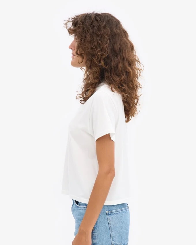 Camiseta corta y holgada orgánica - Blanco óptico