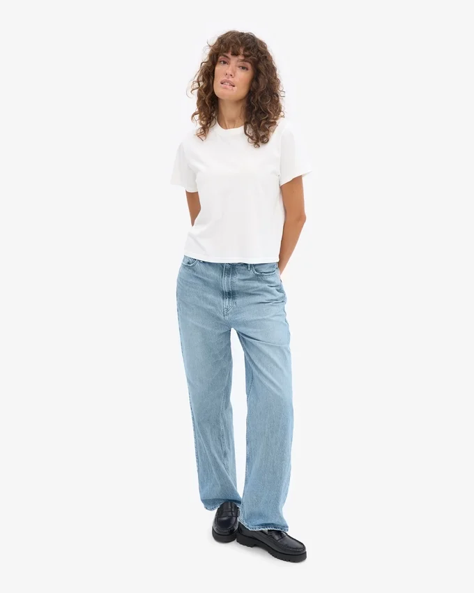 Camiseta corta y holgada orgánica - Blanco óptico