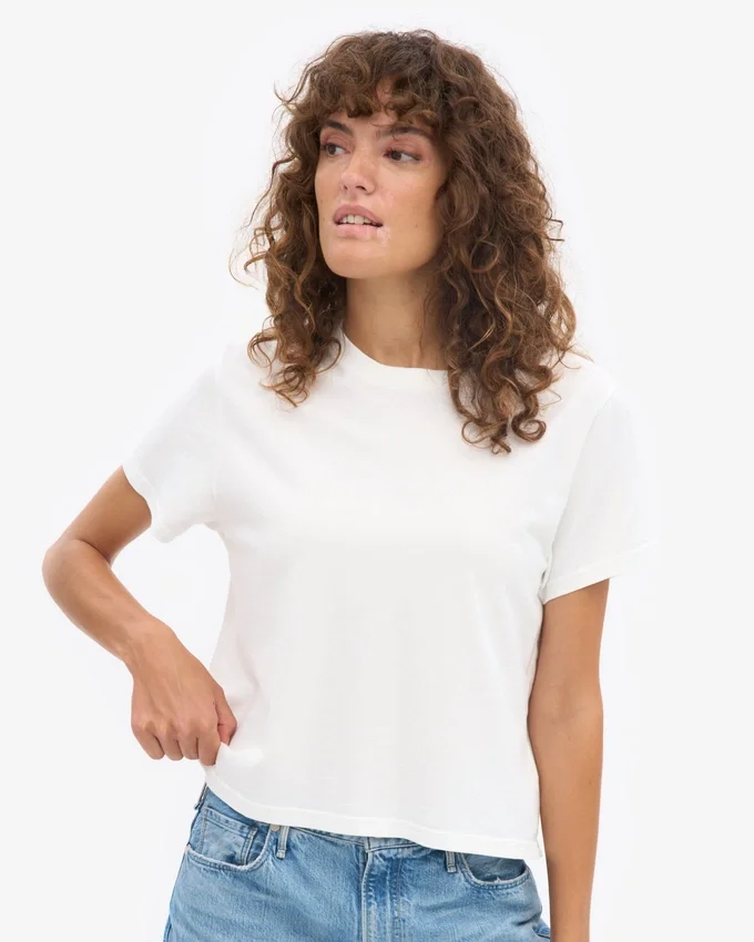Camiseta corta y holgada orgánica - Blanco óptico