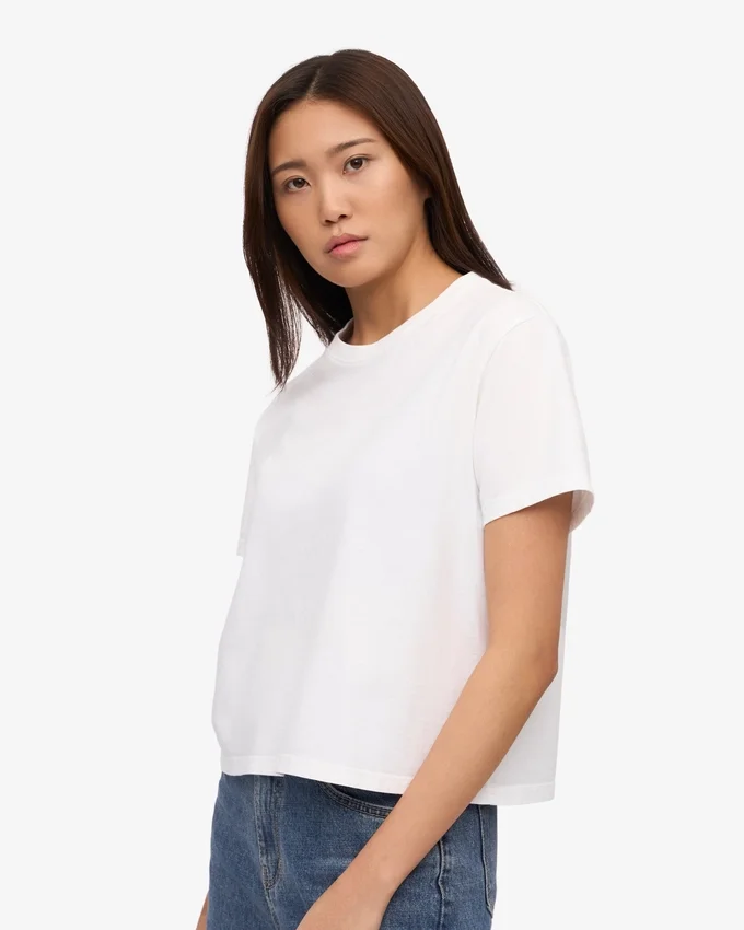 Camiseta corta y holgada orgánica - Blanco óptico