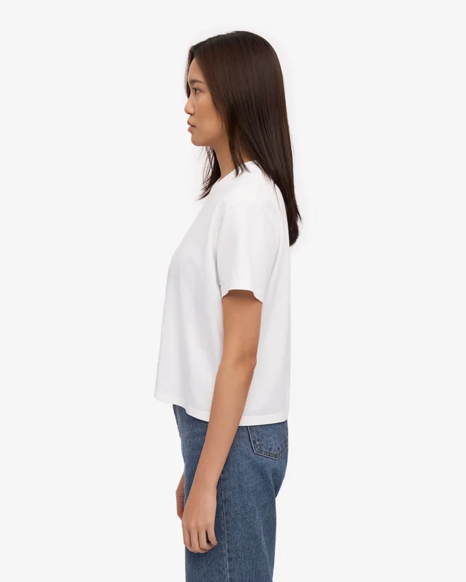 Camiseta corta y holgada orgánica - Blanco óptico