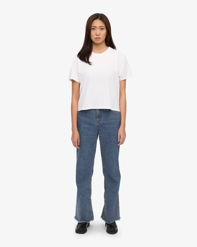 Camiseta corta y holgada orgánica - Blanco óptico