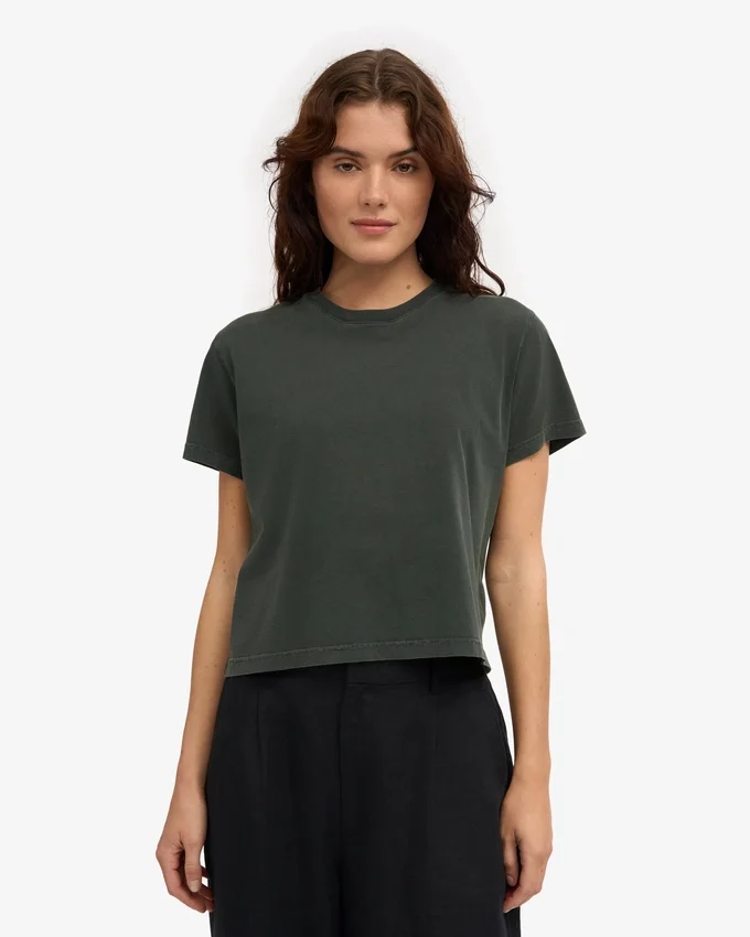 Camiseta corta y holgada orgánica - Bosque de medianoche