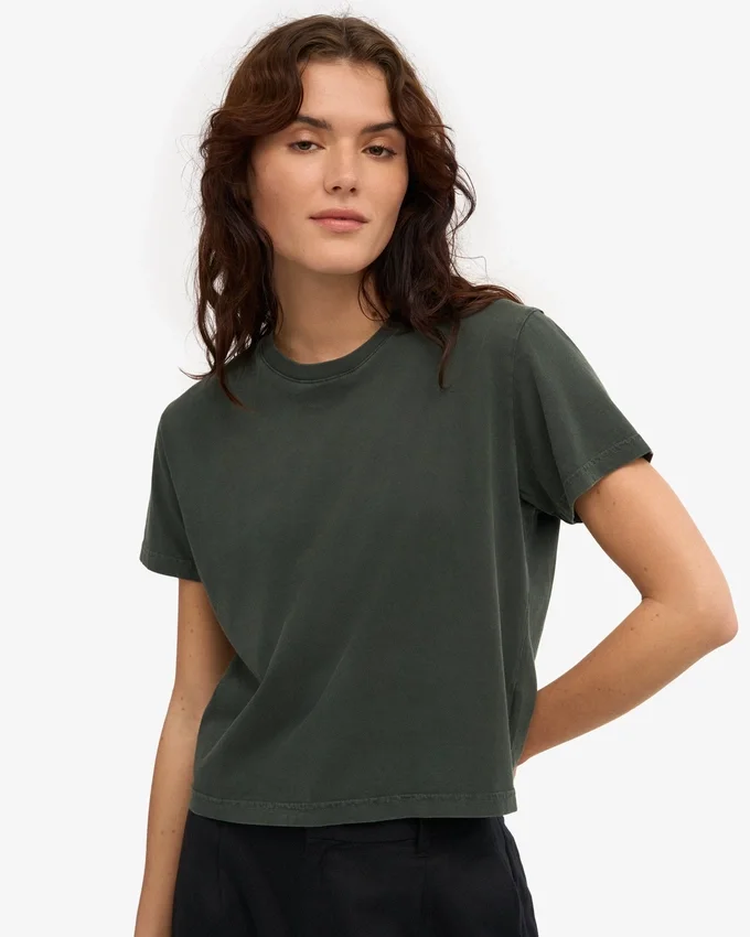 Camiseta corta y holgada orgánica - Bosque de medianoche