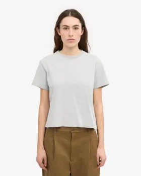 Camiseta corta y holgada orgánica – Gris deslavado