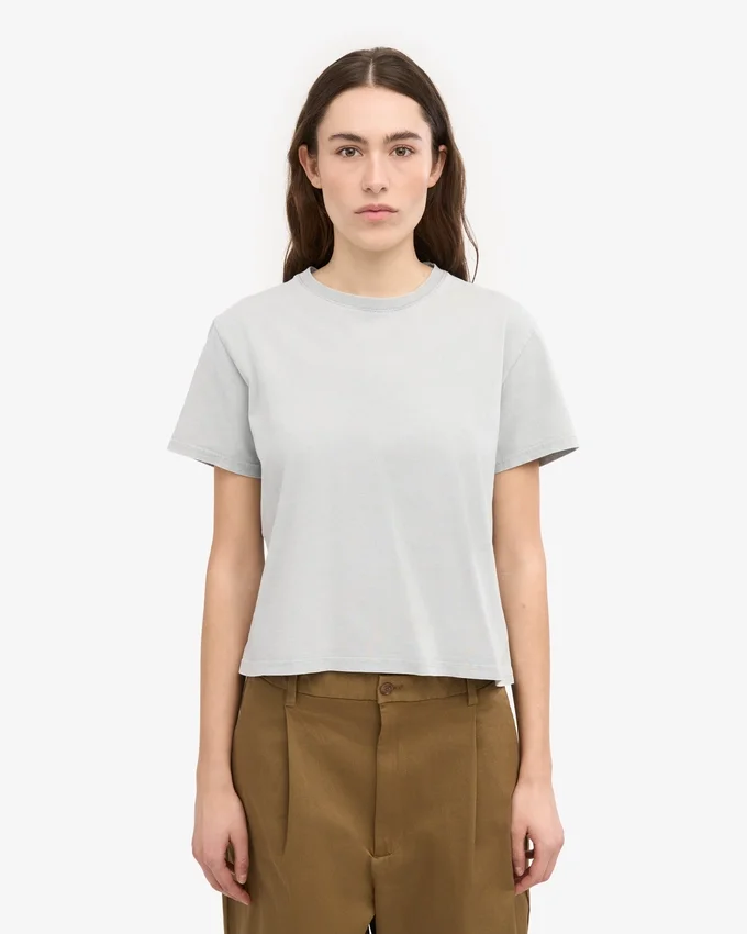 Camiseta corta y holgada orgánica - Gris deslavado