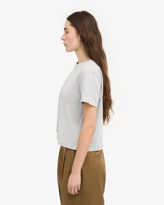Camiseta corta y holgada orgánica - Gris deslavado