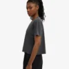 Camiseta corta y holgada orgánica - Negro deslavado