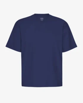 Camiseta de algodón orgánico de corte holgado - Azul marino