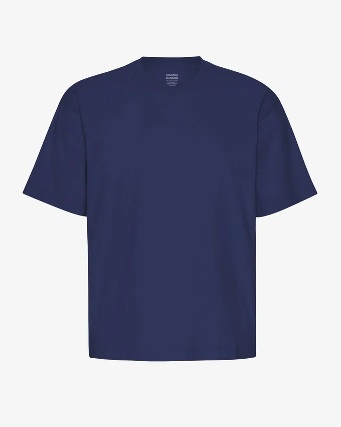 Camiseta de algodón orgánico de corte holgado - Azul marino
