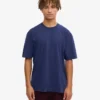 Camiseta de algodón orgánico de corte holgado - Azul marino