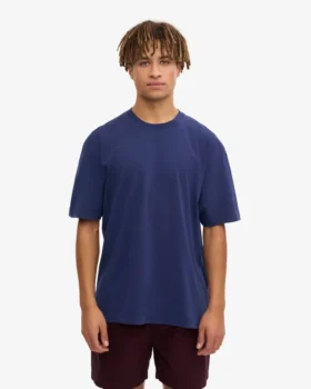 Camiseta de algodón orgánico de corte holgado – Azul marino