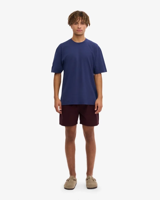 Camiseta de algodón orgánico de corte holgado - Azul marino