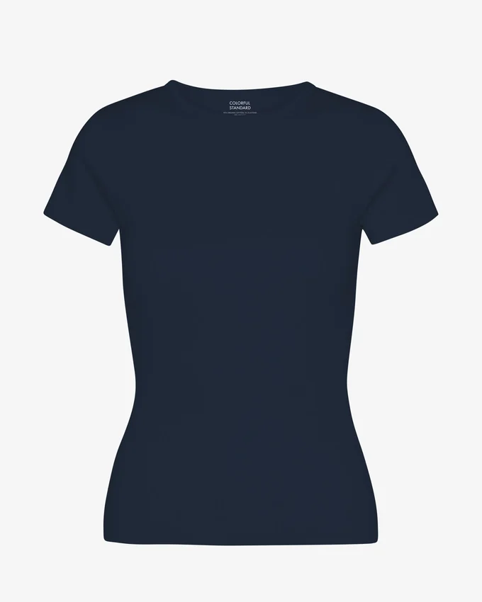 Camiseta de canalé orgánica - Azul marino