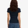 Camiseta de canalé orgánica - Azul marino