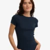 Camiseta de canalé orgánica - Azul marino