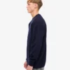 Camiseta de cuello redondo oversize de lana merino - Azul marino