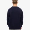 Camiseta de cuello redondo oversize de lana merino - Azul marino
