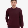 Camiseta de cuello redondo oversize de lana merino - Rojo sangre de buey