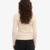 Camiseta de manga larga con cuello acanalado orgánica para mujer - Blanco marfil