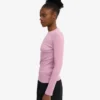 Camiseta de manga larga con cuello acanalado orgánica para mujer - Flor de cerezo