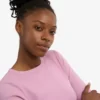 Camiseta de manga larga con cuello acanalado orgánica para mujer - Flor de cerezo