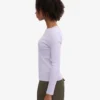 Camiseta de manga larga con cuello acanalado orgánica para mujer - Lavanda suave