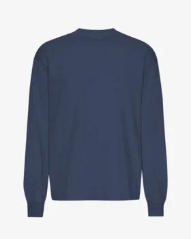 Camiseta de manga larga orgánica de corte holgado - Azul petróleo