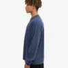 Camiseta de manga larga orgánica de corte holgado - Azul petróleo