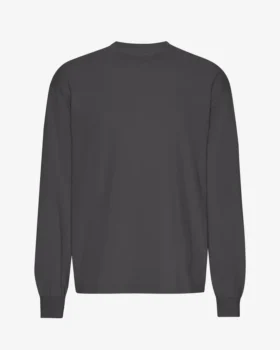 Camiseta de manga larga orgánica de corte oversize - Gris lava