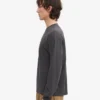 Camiseta de manga larga orgánica de corte oversize - Gris lava