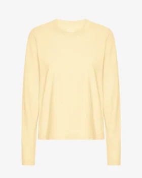 Camiseta de manga larga orgánica para mujer - Amarillo suave