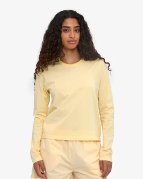 Camiseta de manga larga orgánica para mujer – Amarillo suave