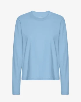 Camiseta de manga larga orgánica para mujer - Azul mar
