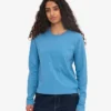 Camiseta de manga larga orgánica para mujer - Azul mar