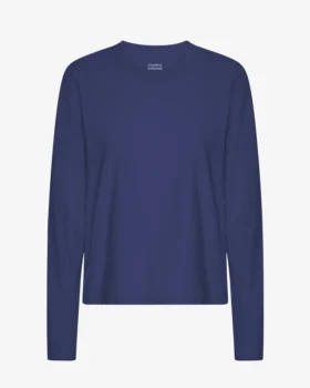Camiseta de manga larga orgánica para mujer - Azul marino