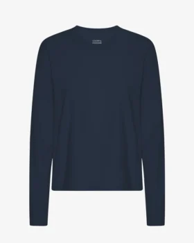 Camiseta de manga larga orgánica para mujer - Azul marino