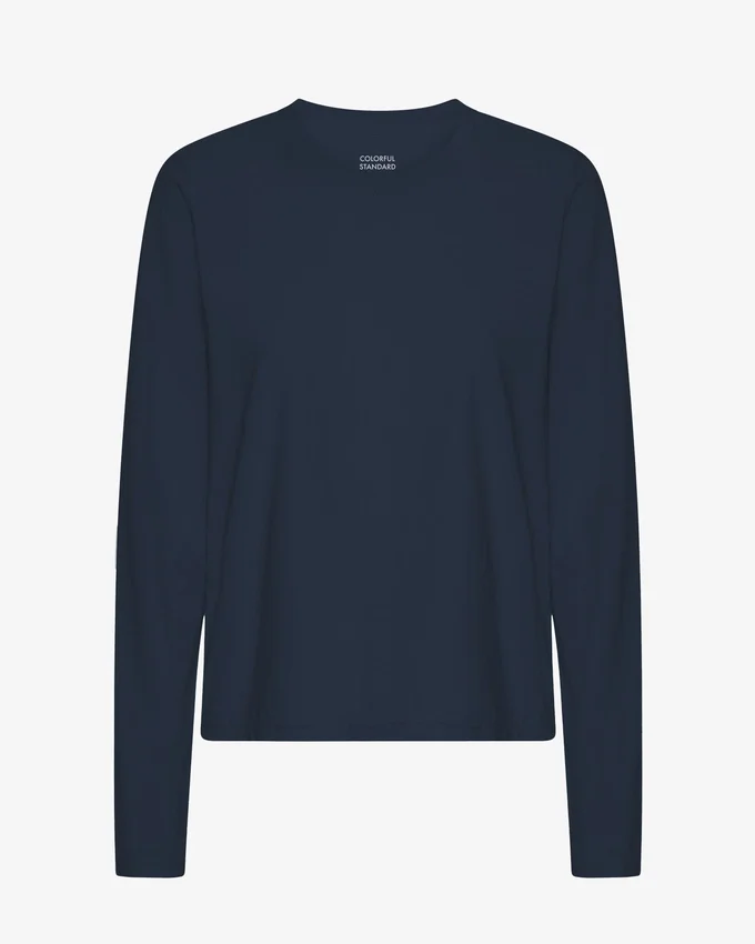 Camiseta de manga larga orgánica para mujer - Azul marino