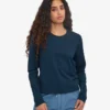 Camiseta de manga larga orgánica para mujer - Azul marino